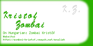 kristof zombai business card