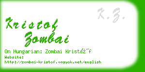 kristof zombai business card